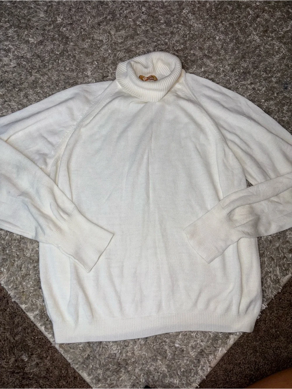 Vintage Jantzen Made in USA White Knit Turtleneck Sweater